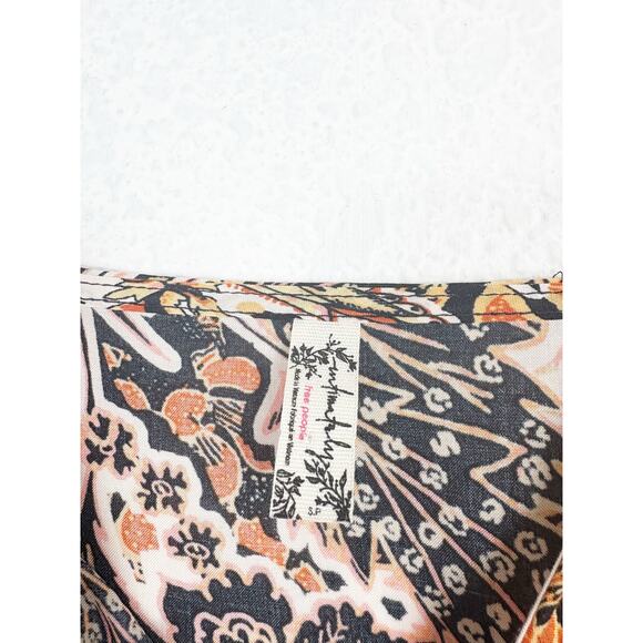 Free People Forever Yours Smocked Slip Maxi Dress Small Brown Black Floral Boho - Picture 5 of 13